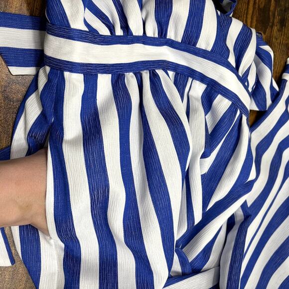 WAYF Size S Halter Jumpsuit Striped Sailor Nautical Coastal Spring Summer Preppy - Picture 8 of 10